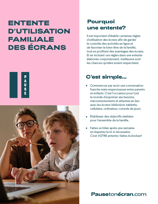 Entente d'utilisation familiale des écrans